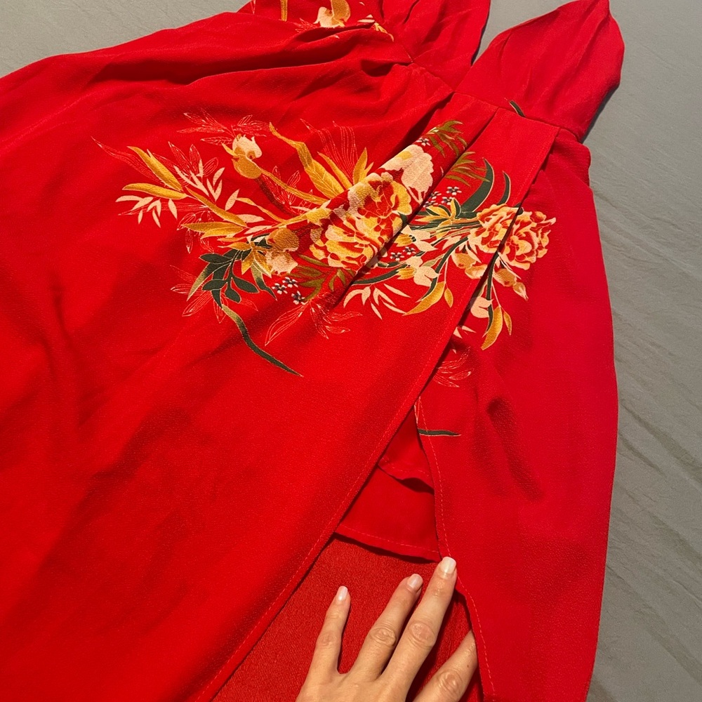 Red Floral Maxi Dress